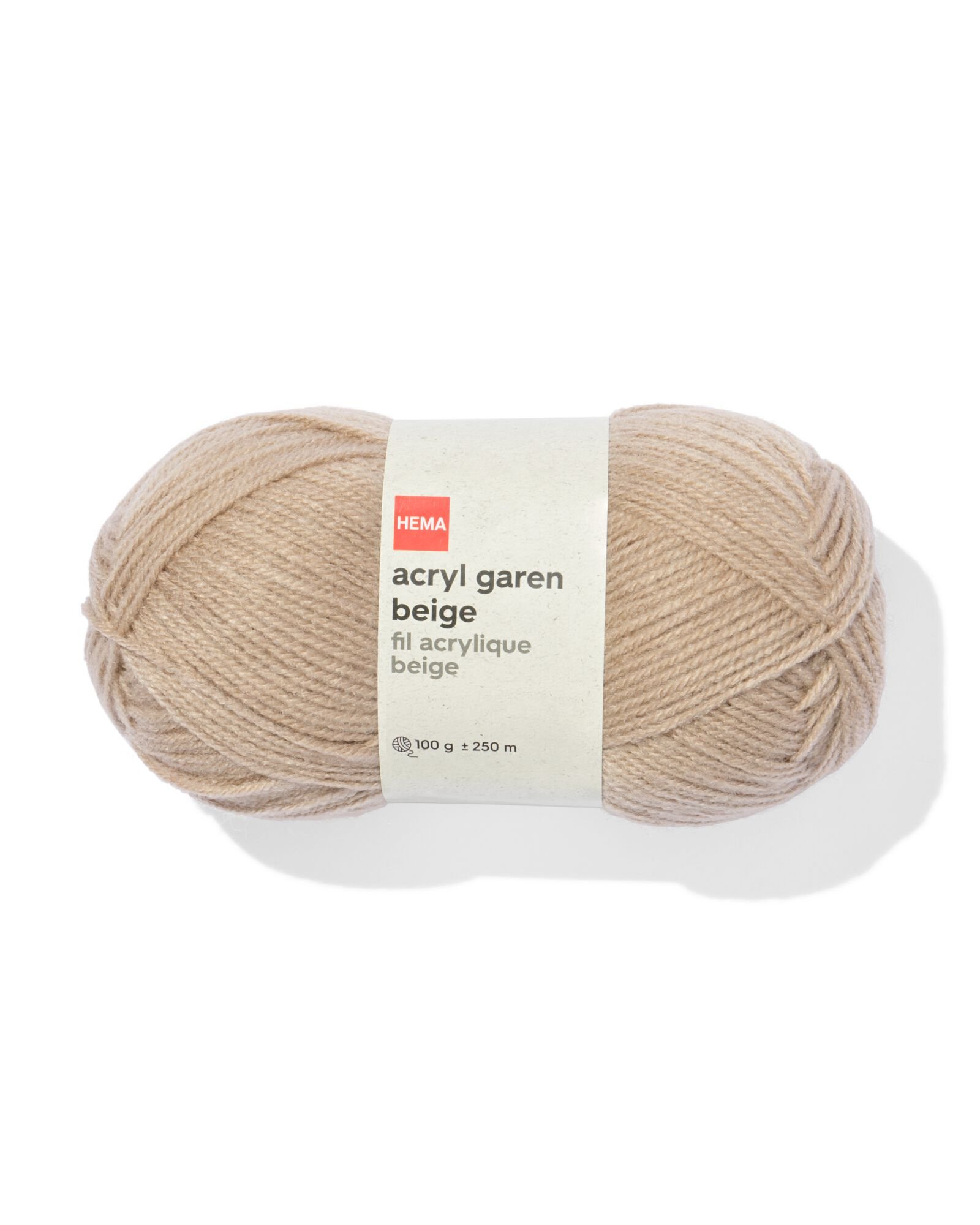 Acrylgarn, beige, 100 g, 250 m - 60760004 - HEMA