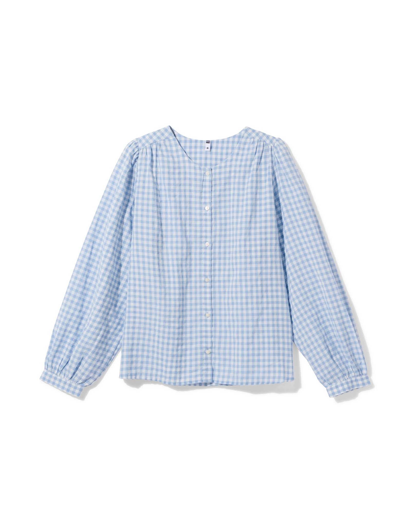 damesblouse Senta blokken lichtblauw lichtblauw - 36208480LIGHTBLUE - HEMA