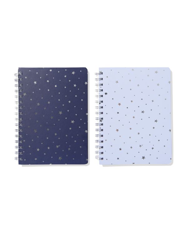 notitieboek A5 gelinieerd zilveren sterren  - 14100366 - HEMA