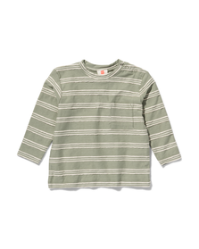 t-shirt bébé à rayures vert vert - 1000029745 - HEMA
