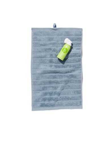 petite serviette 30x55 rayée qualité épaisse noire blauw petite serviette - 5230042 - HEMA