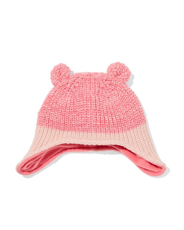 bonnet bébé avec oreilles rose rose - 33200085PINK - HEMA