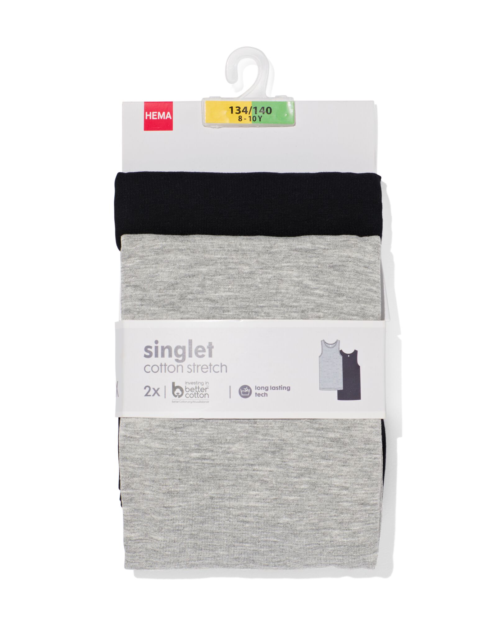 2 d&eacute;bardeurs basic enfant coton stretch noir noir - 19280890BLACK - HEMA