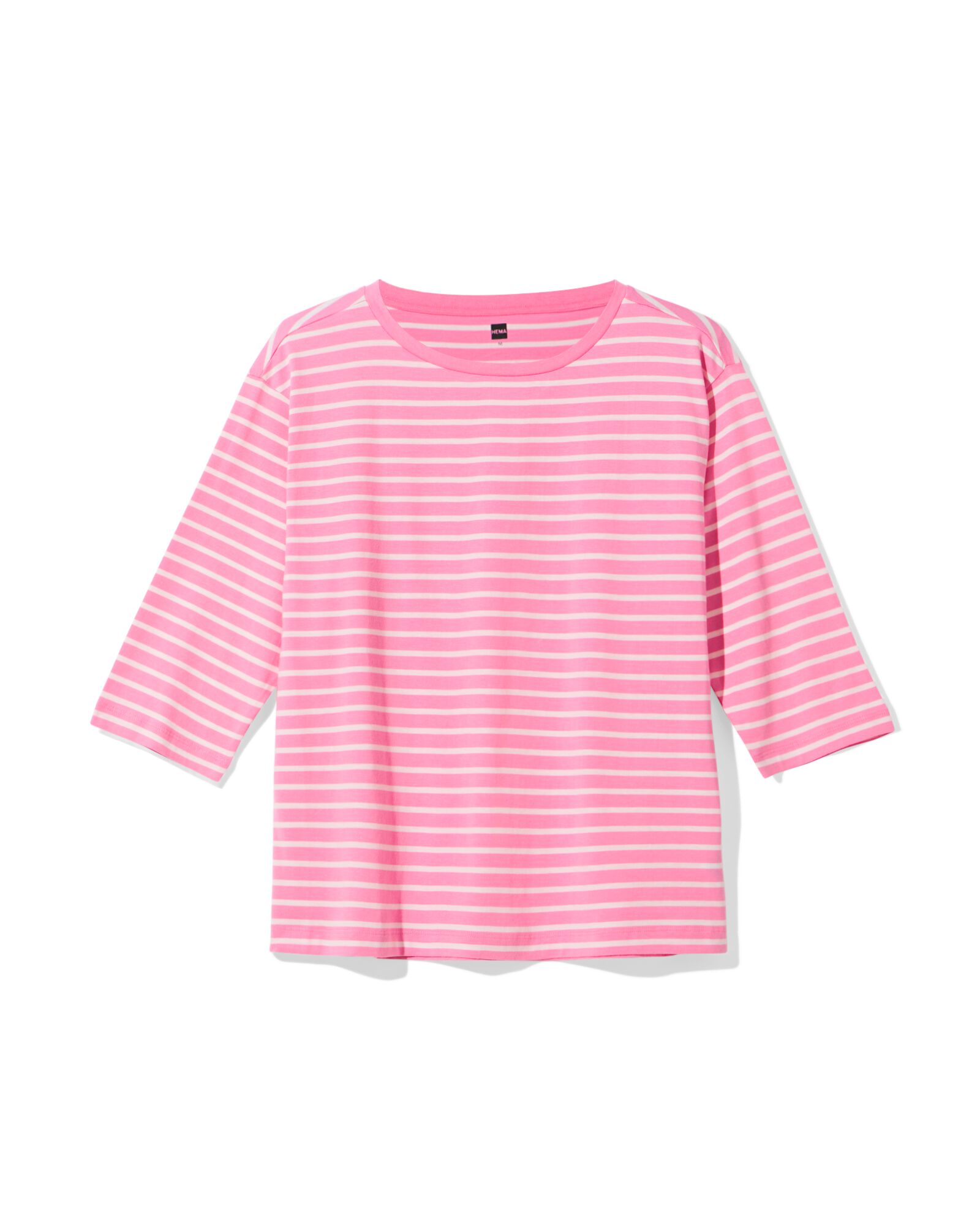 Damen-Pyjamaoberteil aus Jersey, gestreift rosa rosa - 23401660PINK - HEMA