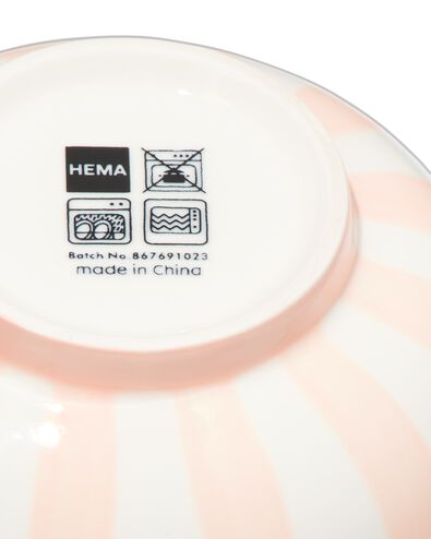 bol Ø11cm - new bone blanc et rose - vaisselle dépareillée - 9650034 - HEMA