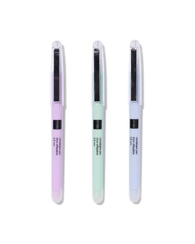 3 stylos à bille encre bleue effaçable - 14400442 - HEMA
