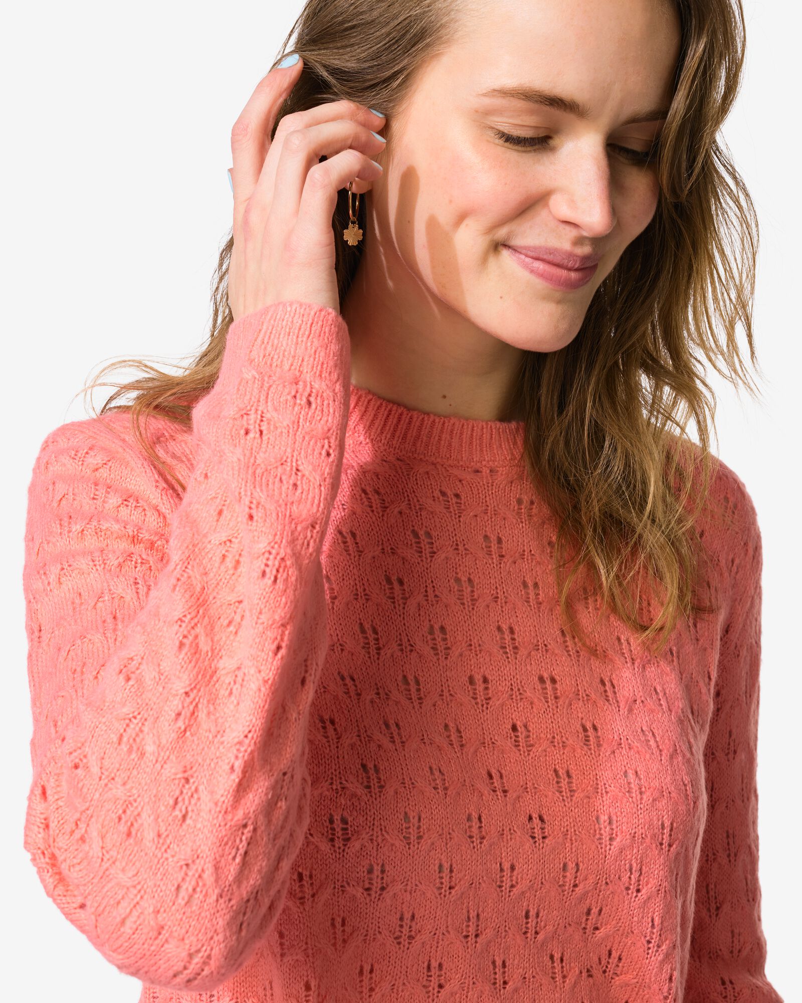 pull femme Golda ajour&eacute; rose rose - 36207570PINK - HEMA