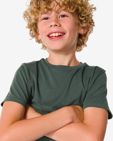 t-shirt de sport enfant sans coutures vert 110/116 - 36090285 - HEMA