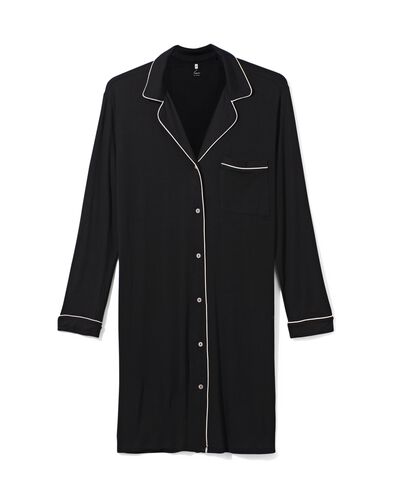 Damen-Nachthemd, Viskose schwarz L - 23470163 - HEMA