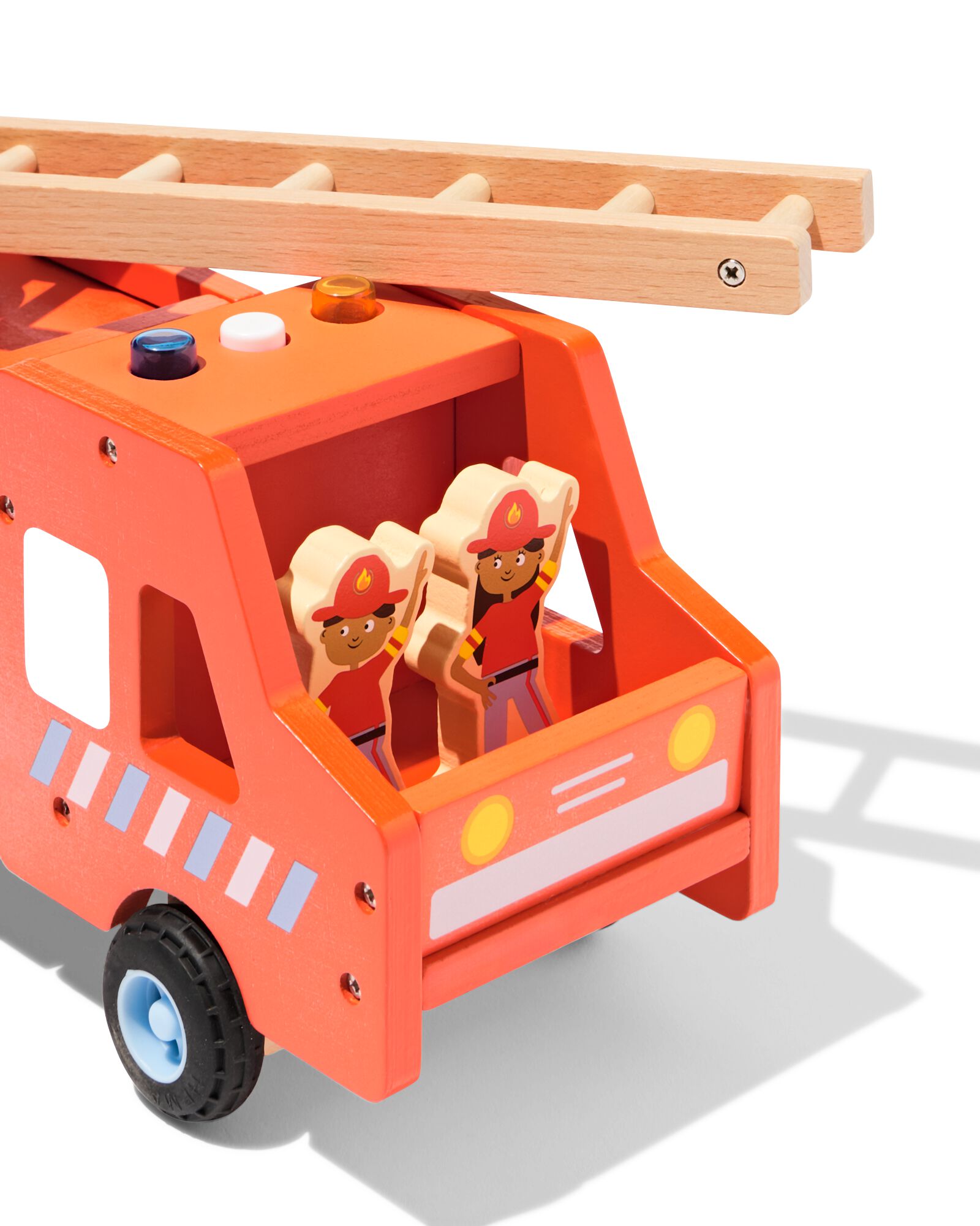 brandweerwagen 27x16x13cm hout - 15100233 - HEMA