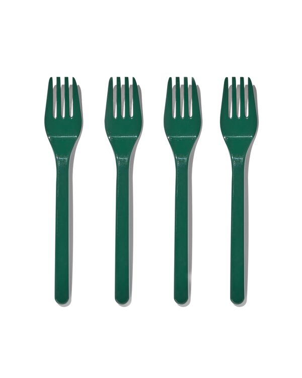 4 fourchettes en mélamine vert - 41830032 - HEMA