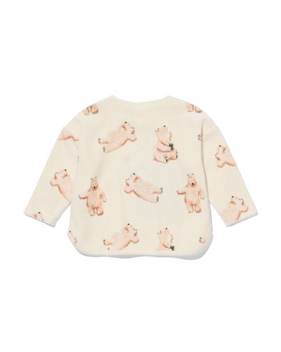 Newborn-Sweatshirt, Velours eierschalenfarben 74 - 33476415 - HEMA