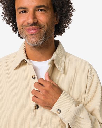 herenovershirt Stef Corduroy beige - 2101820BEIGE - HEMA