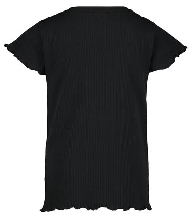 Kinder-T-Shirt, gerippt schwarz - 1000026374 - HEMA