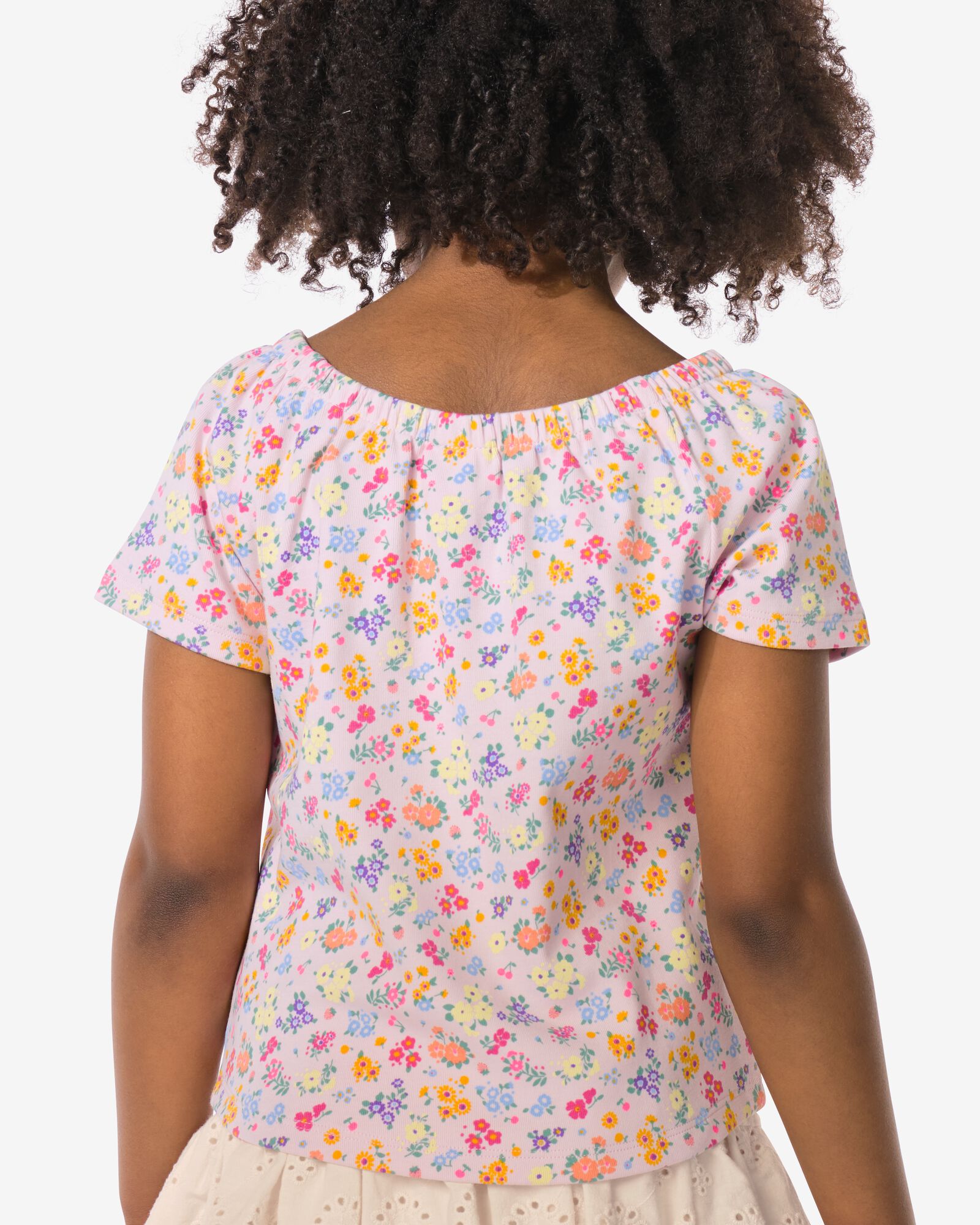 t-shirt enfant jersey fleurs violet violet - 30824106PURPLE - HEMA