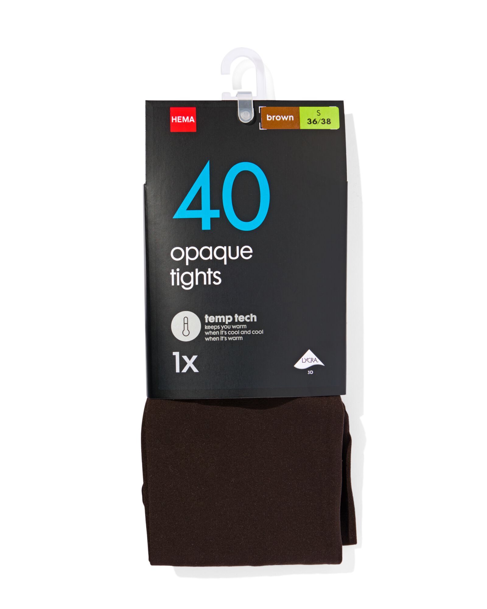 collant temp tech 40 deniers marron marron - 1000010286 - HEMA