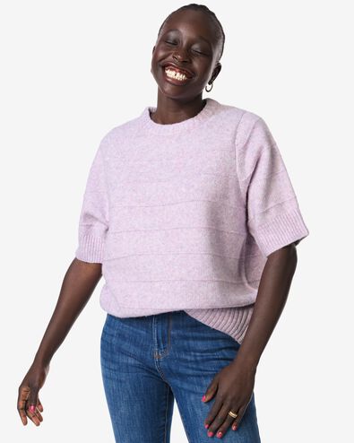 pull femme Fyra en maille rose rose - 36207230PINK - HEMA