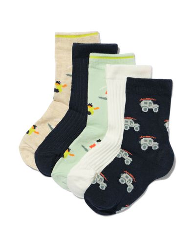 5er-Pack Kinder-Socken, mit Baumwollanteil, Surfer graumeliert 27/30 - 4320152 - HEMA