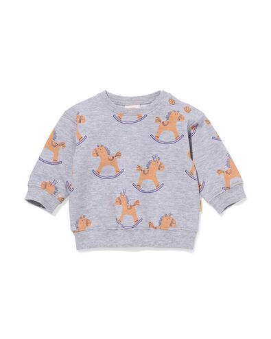 pull chevaux nouveau-n&eacute; gris chin&eacute; - 33426220GREYMELANGE - HEMA