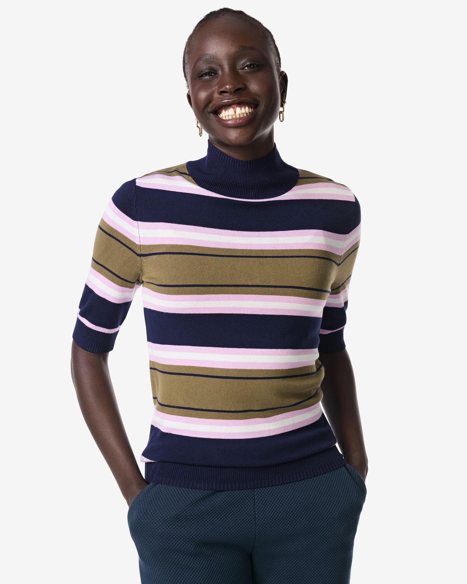 pull femme Lily femme maille fine rayures multi - 36302780MULTI - HEMA