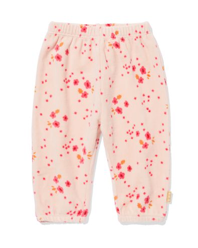 Pantalon nouveau-n&eacute; en velours fleurs rose p&acirc;le - 33435420LIGHTPINK - HEMA