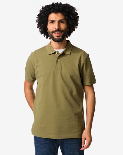 herenpolo Denton piqu&eacute; middengroen middengroen - 2140880MIDGREEN - HEMA