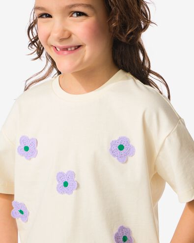 t-shirt enfant relaxed fit fleur violet 134/140 - 30862654 - HEMA