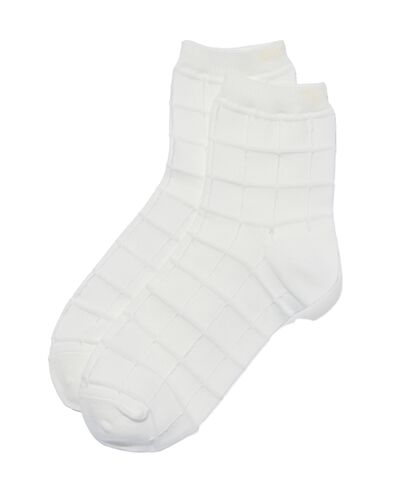 chaussettes femme 3/4 avec coton blanc 39/42 - 4220267 - HEMA