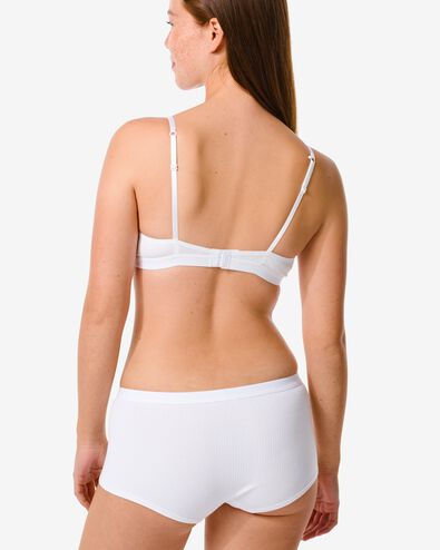 shortie haut à côtes en coton stretch pour femme blanc S - 21920027 - HEMA