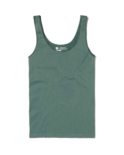 dames hemd naadloos micro groen S - 19660487 - HEMA