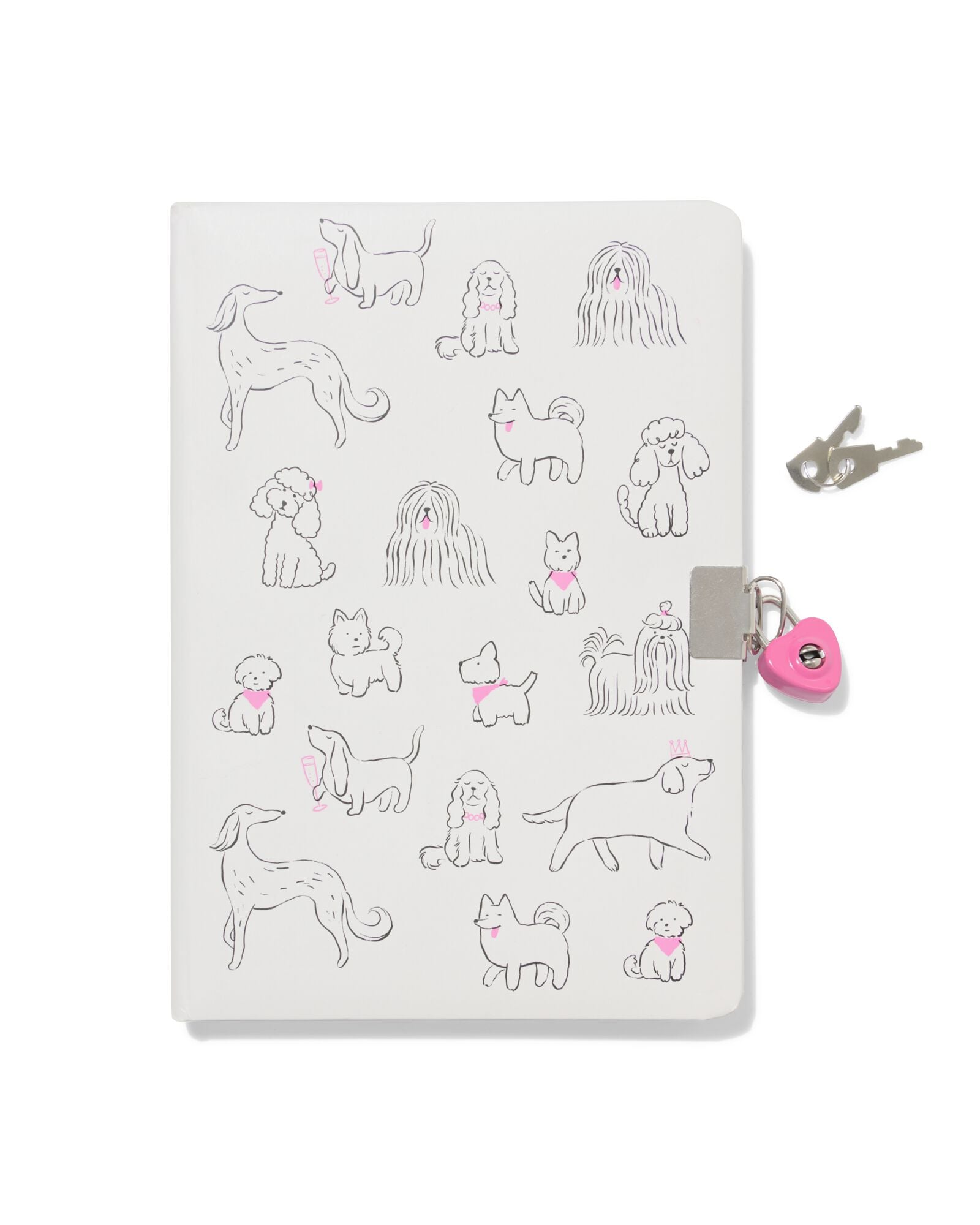 dagboek A5 met slotje honden - 61104404 - HEMA