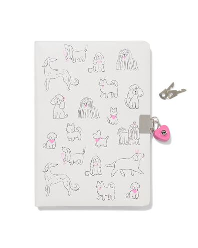 dagboek A5 met slotje honden - 61104404 - HEMA