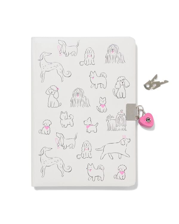 dagboek A5 met slotje honden - 61104404 - HEMA