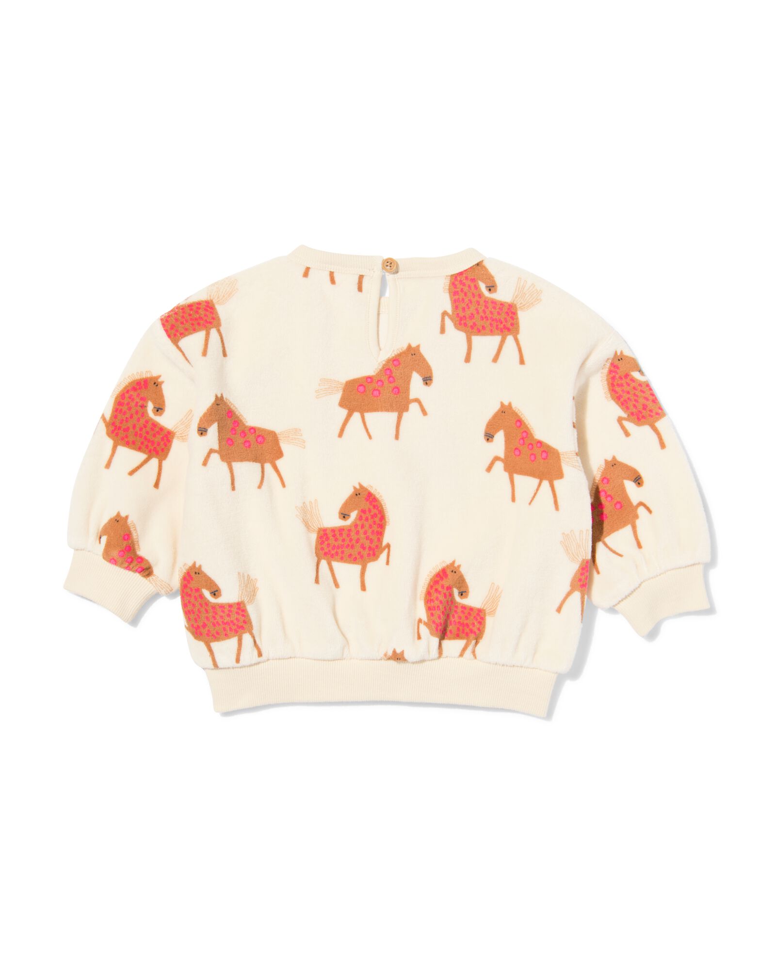 sweat velours b&eacute;b&eacute; chevaux &eacute;cru - 33034370ECRU - HEMA
