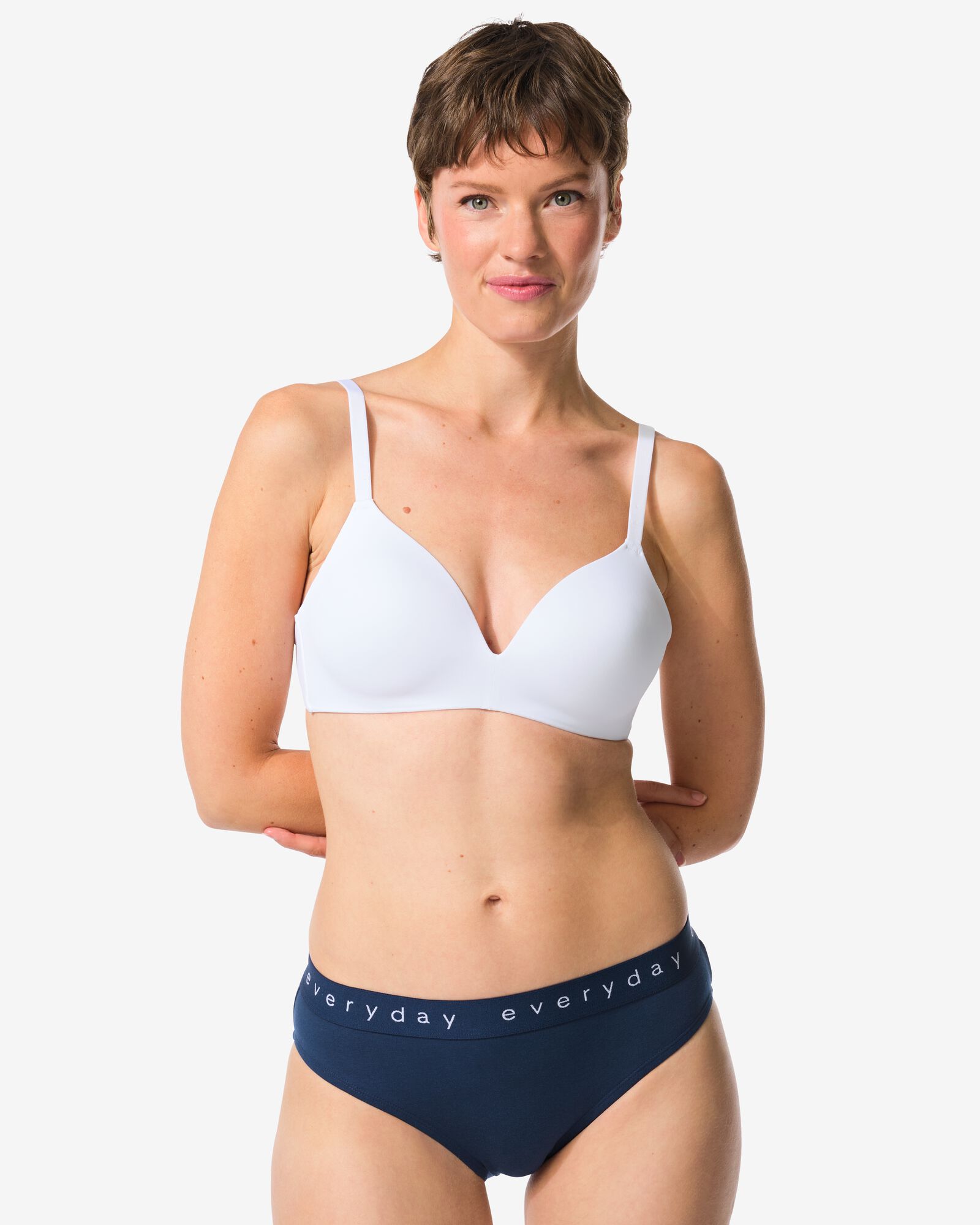 Damenslip aus Baumwolle mit &bdquo;everyday&ldquo; auf dem Bund dunkelblau - 19611604DARKBLUE - HEMA