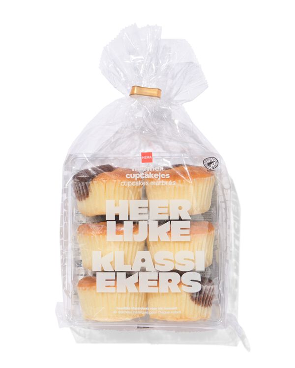 mini marmer cupcakejes - 6 stuks - 10801033 - HEMA