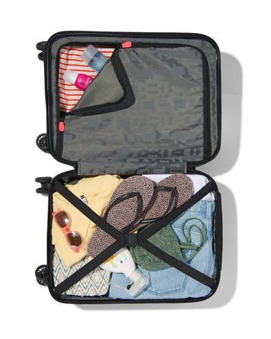 valise avec poche frontale ABS 35x25x55 noir - 18630024 - HEMA