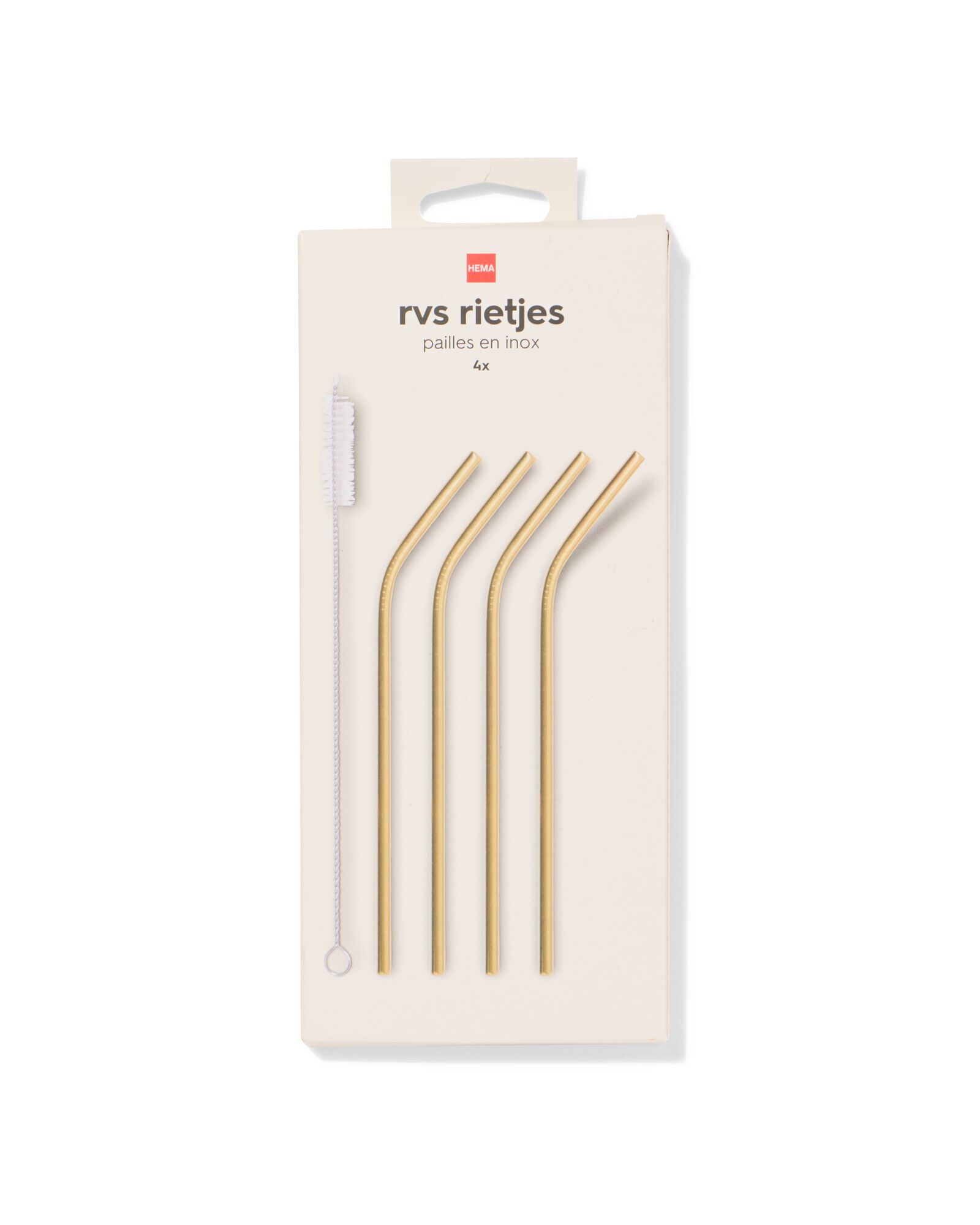 pailles dor&eacute;es en acier inoxydable - 4 pi&egrave;ces - 14200364 - HEMA