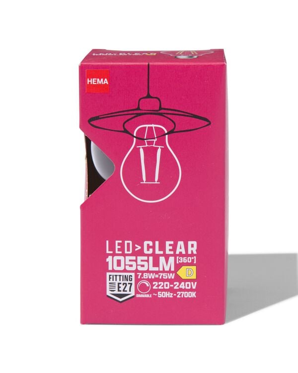 led peer clear E27 7.8W 1055lm dim - 20000075 - HEMA