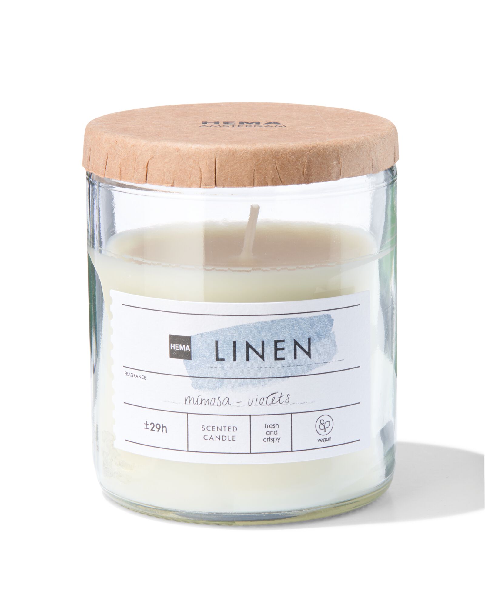 bougie parfum&eacute;e dans un verre &Oslash;6.5 linen - 13502452 - HEMA