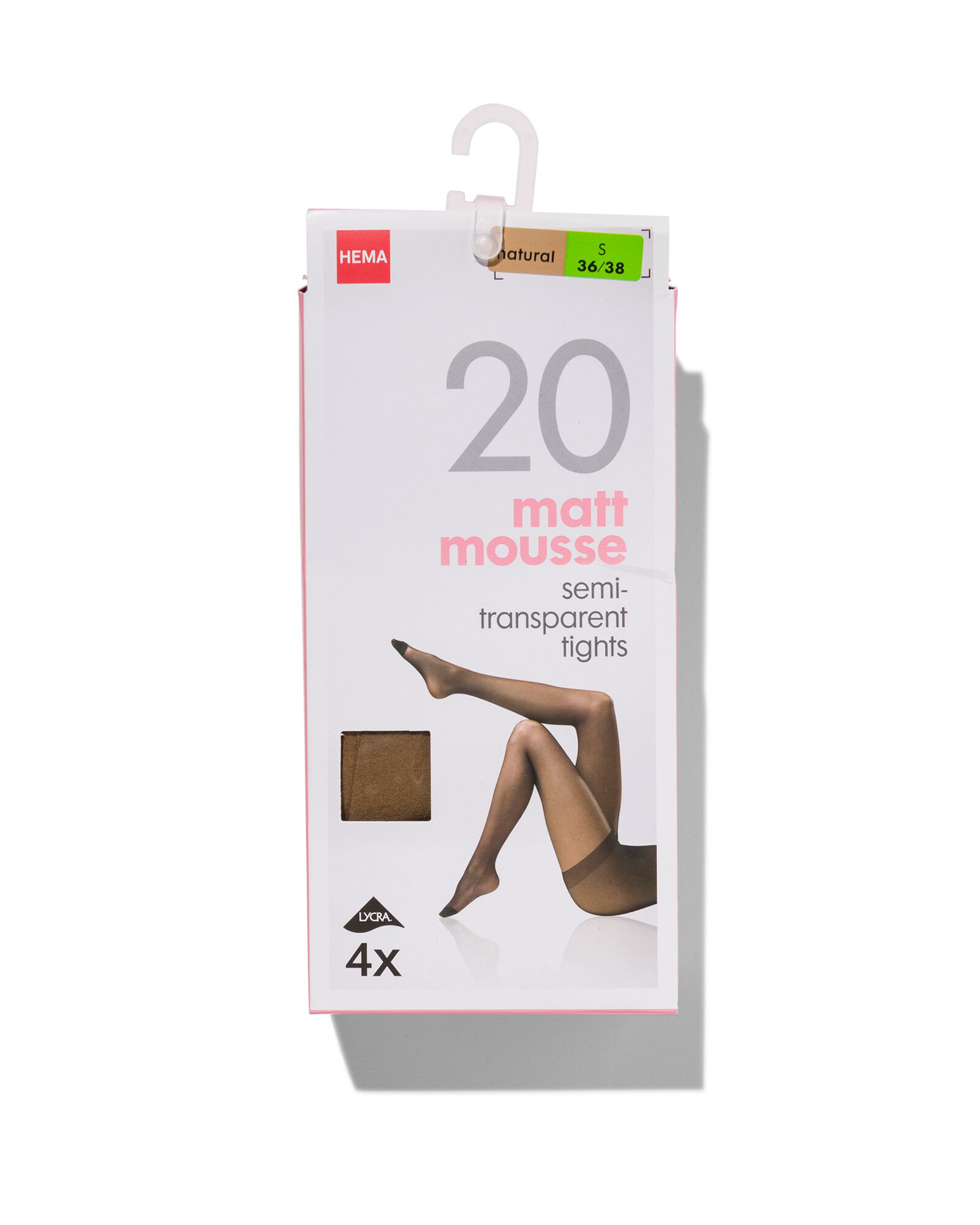 4-pak mat pantys 20 denier beige beige - 4012250BEIGE - HEMA