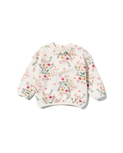 Baby-Sweatshirt, Blumen ecru - 1000030094 - HEMA