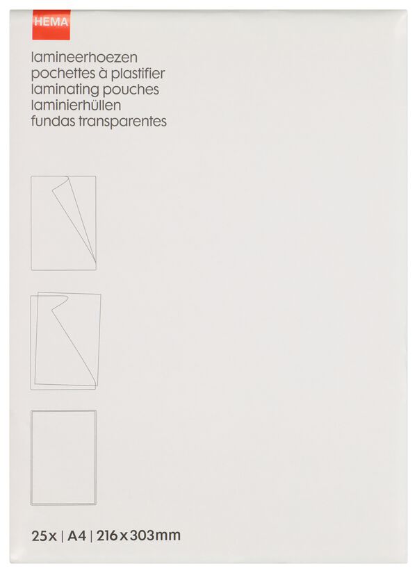 25 housses &agrave; plastifier 80 microns 21.6x30.3 - 38370010 - HEMA