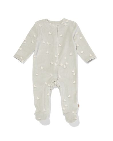 newborn boxpakje velours rib eenden lichtgroen 68 - 33443424 - HEMA