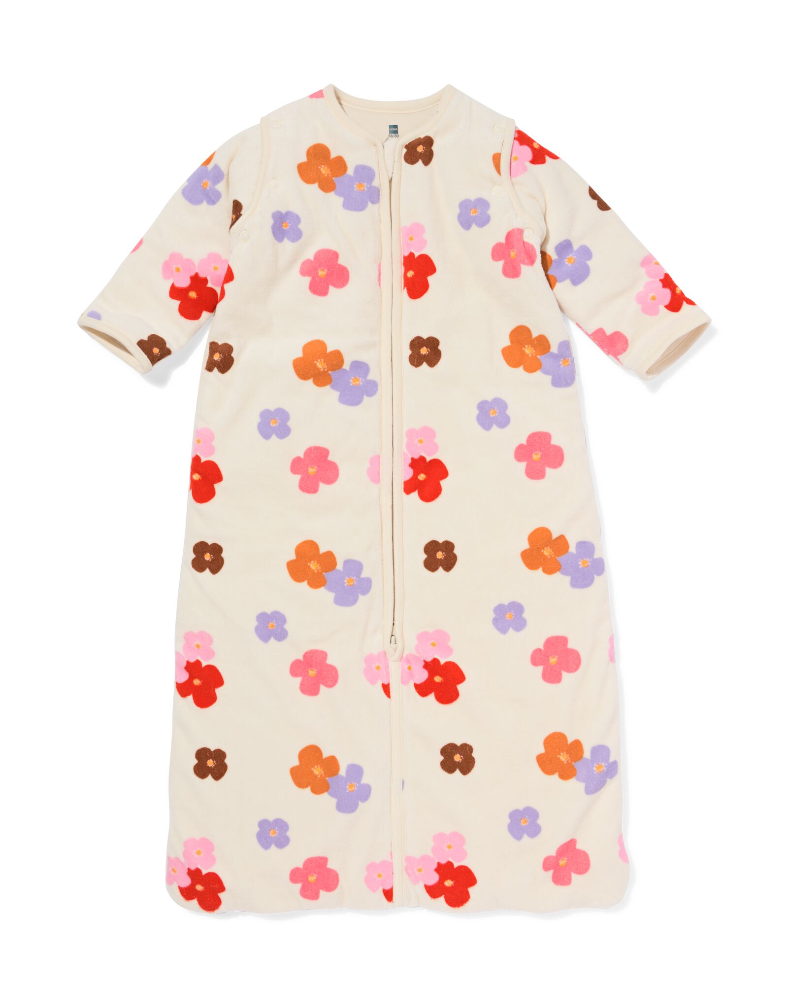 gigoteuse avec manches amovibles velours tog 3,0 fleurs blanc cass&eacute; blanc cass&eacute; - 33365150OFFWHITE - HEMA