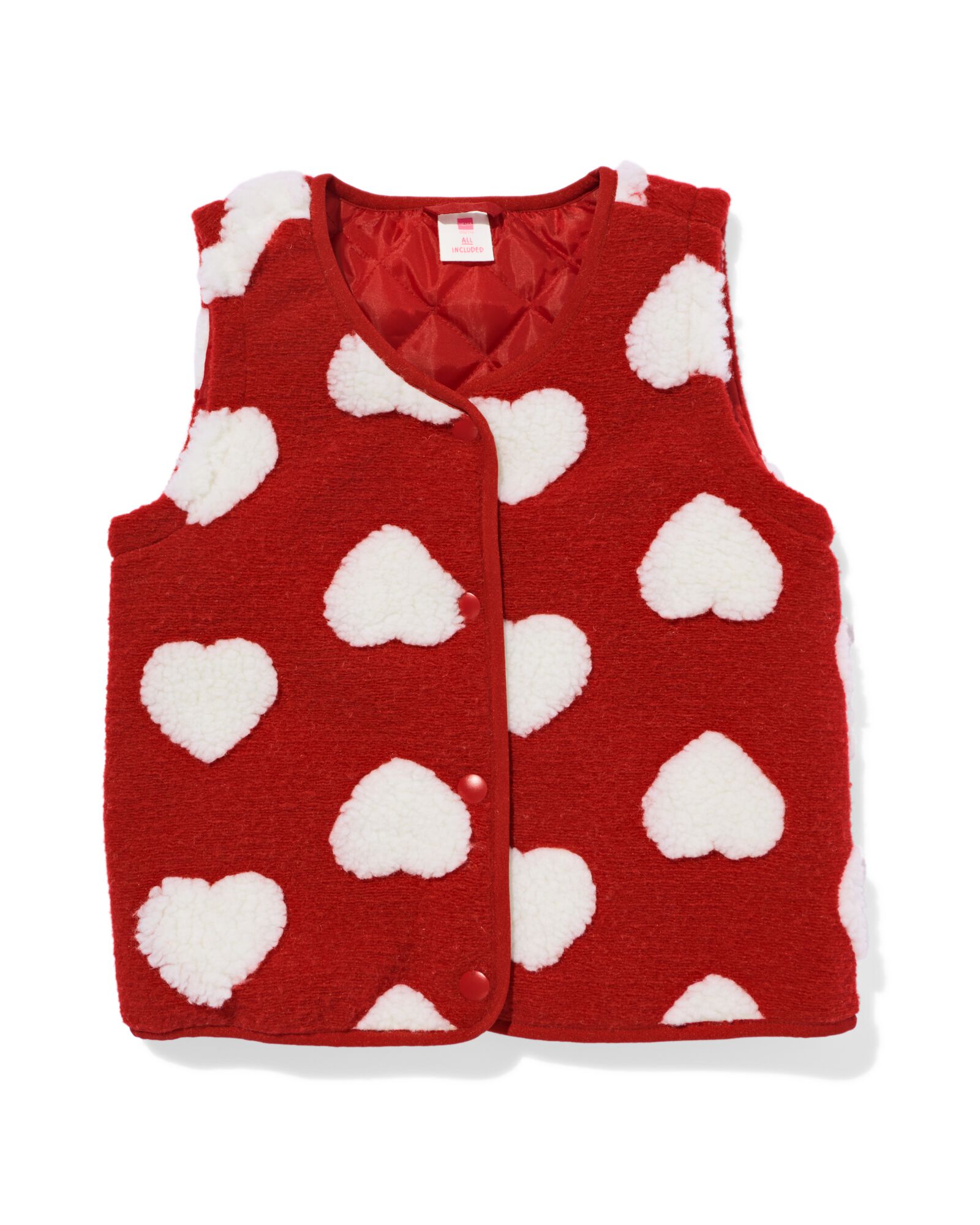 kindergilet hartjes rood - 30825724RED - HEMA