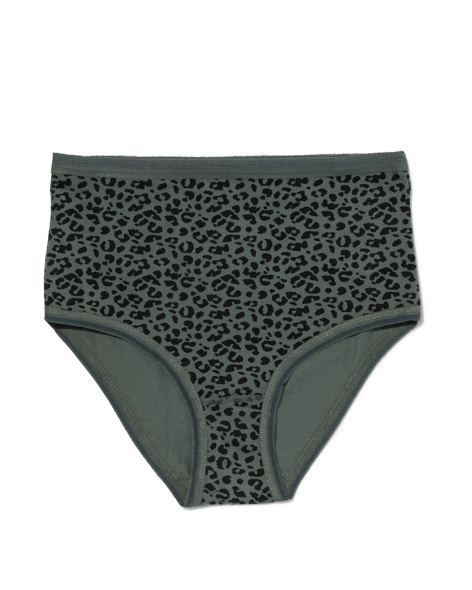 Damen-Taillenslip, Leopardenmuster dunkelgrün dunkelgrün - 1000024131 - HEMA