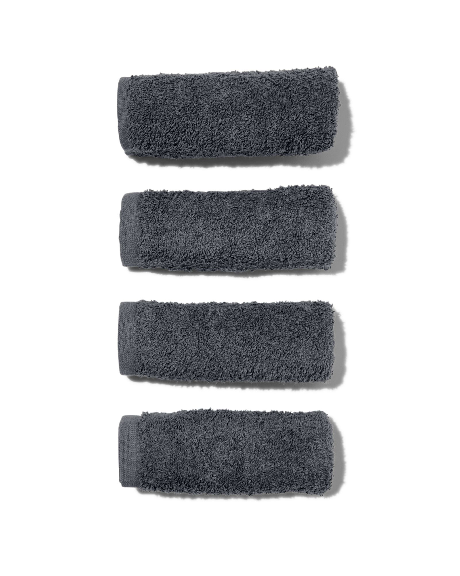 4 serviettes pour le visage 30x30 grises - qualité épaisse - 5210074 - HEMA