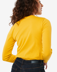 Damen-T-Shirt Clara, Feinripp gelb gelb - 1000029920 - HEMA