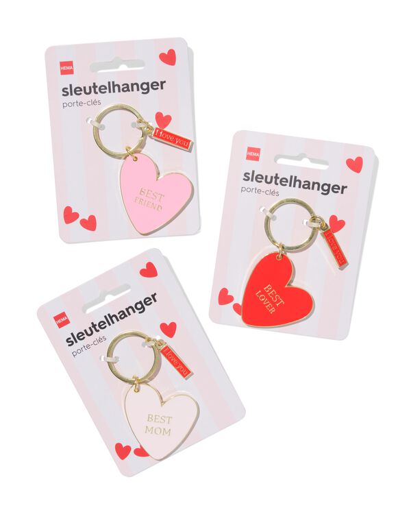 sleutelhanger 5x4.5cm hart liefde - 60800259 - HEMA